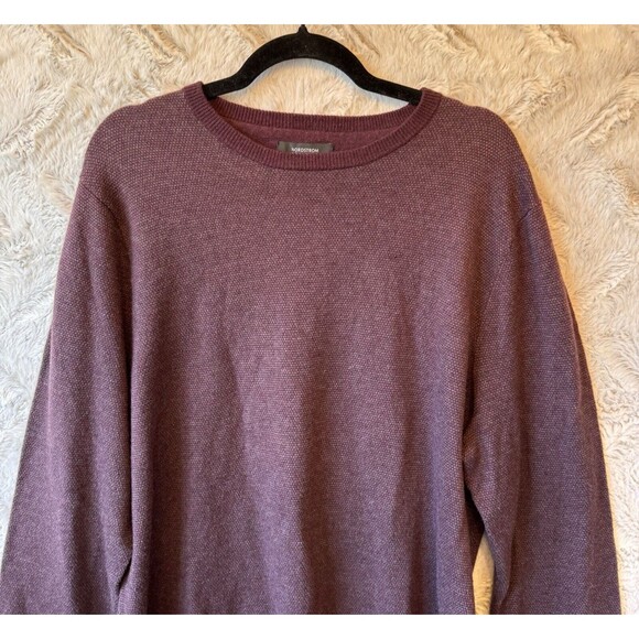 Nordstrom Mens Shop Sweater XL Wool Blend Maroon Long Sleeve - Picture 4 of 9